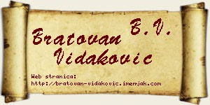 Bratovan Vidaković vizit kartica